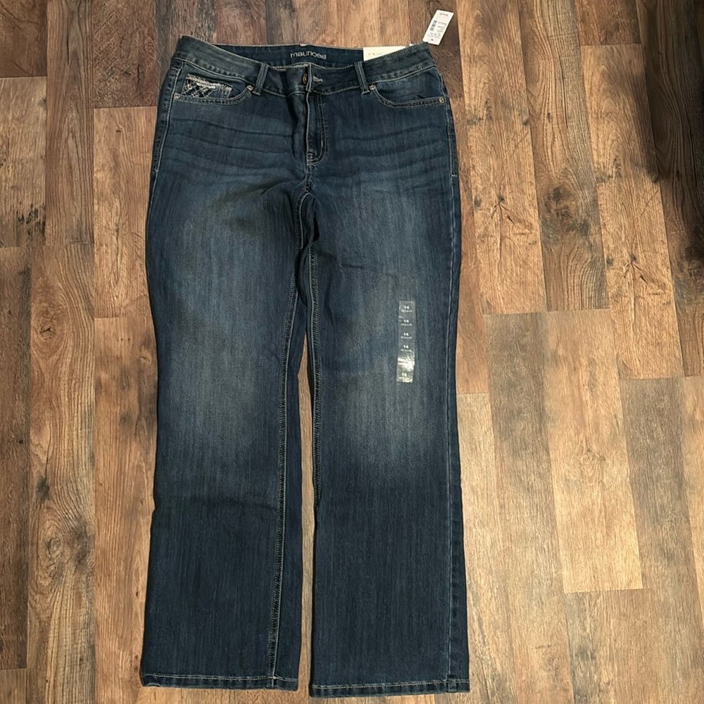 Maurices slim boot denim flex mid rise size 14